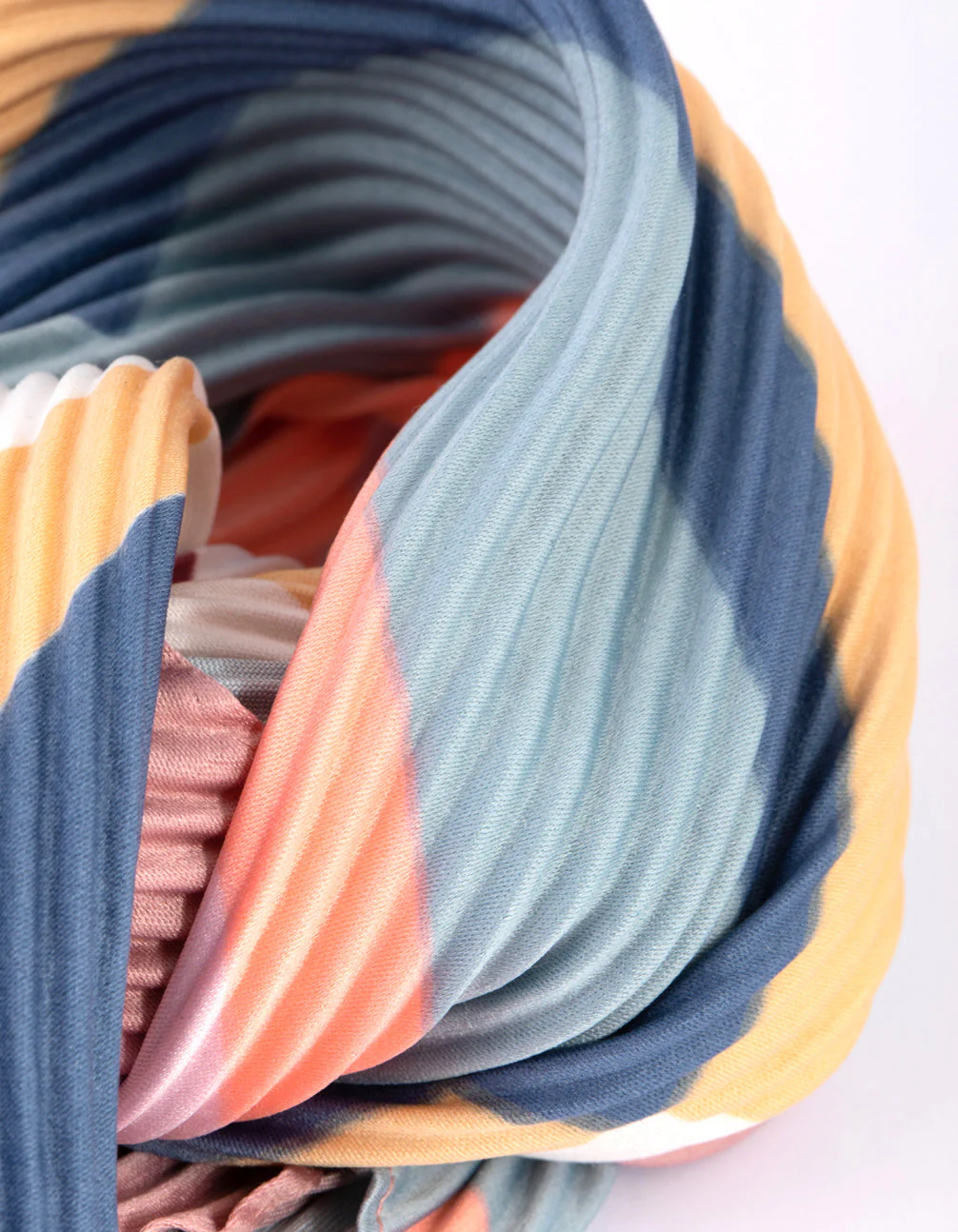 Pleated Mix Stripes Mini Scarf - Image 3