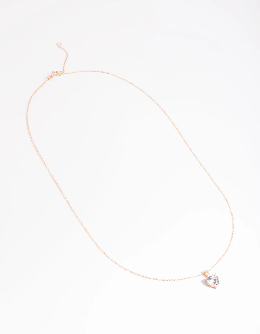 Rose Gold Plated Sterling Silver Cubic Zirconia Heart Necklace - Image 3