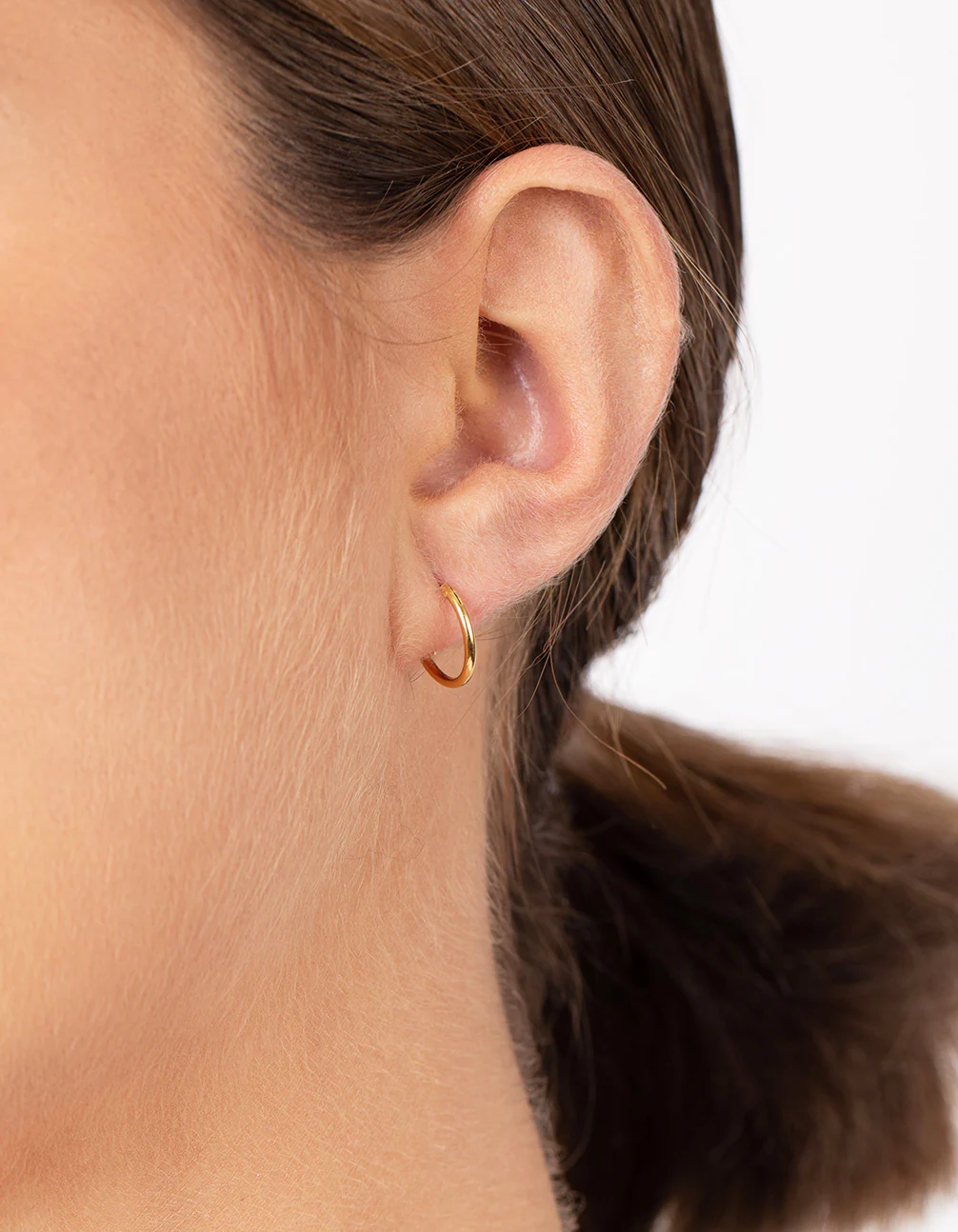 Gold Plated Sterling Silver 12mm Hoop Earrings - Image 3