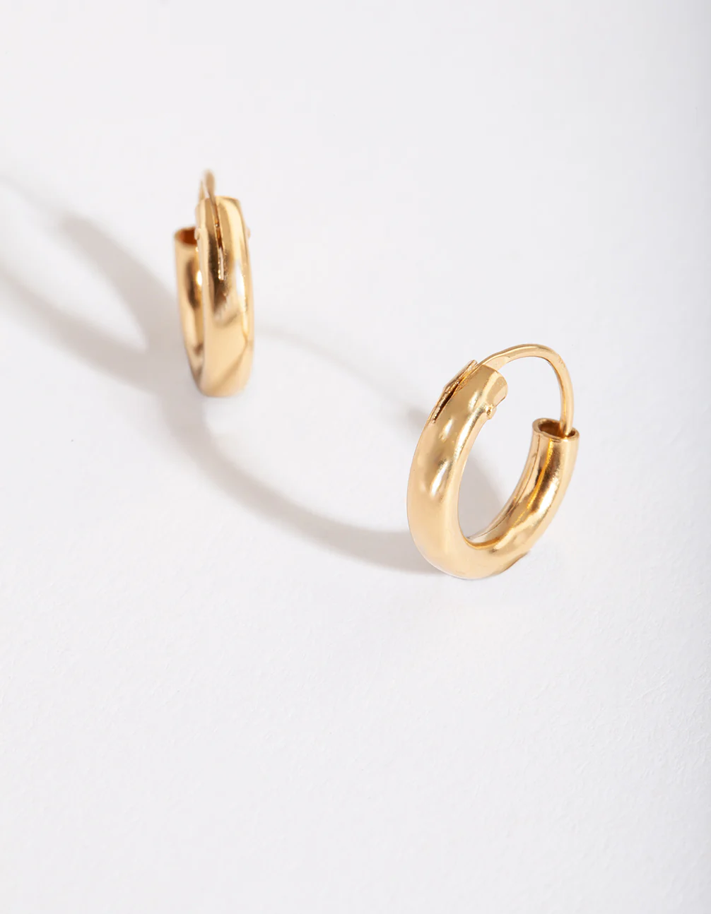 Gold Plated Sterling Silver Large Huggie Earrings - Image 2