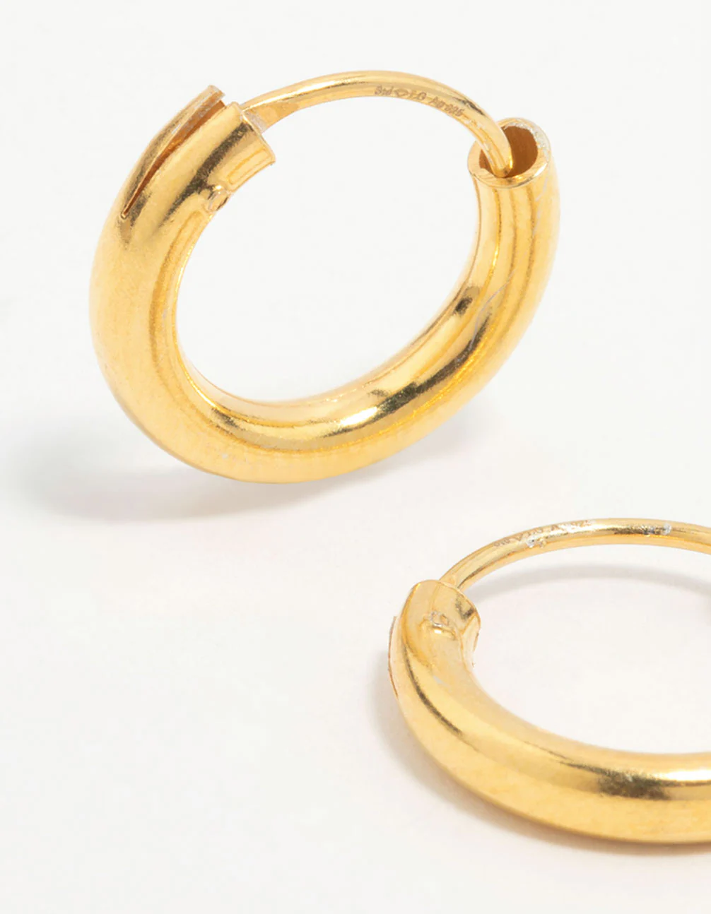 Gold Plated Sterling Silver Large Huggie Earrings - Image 4