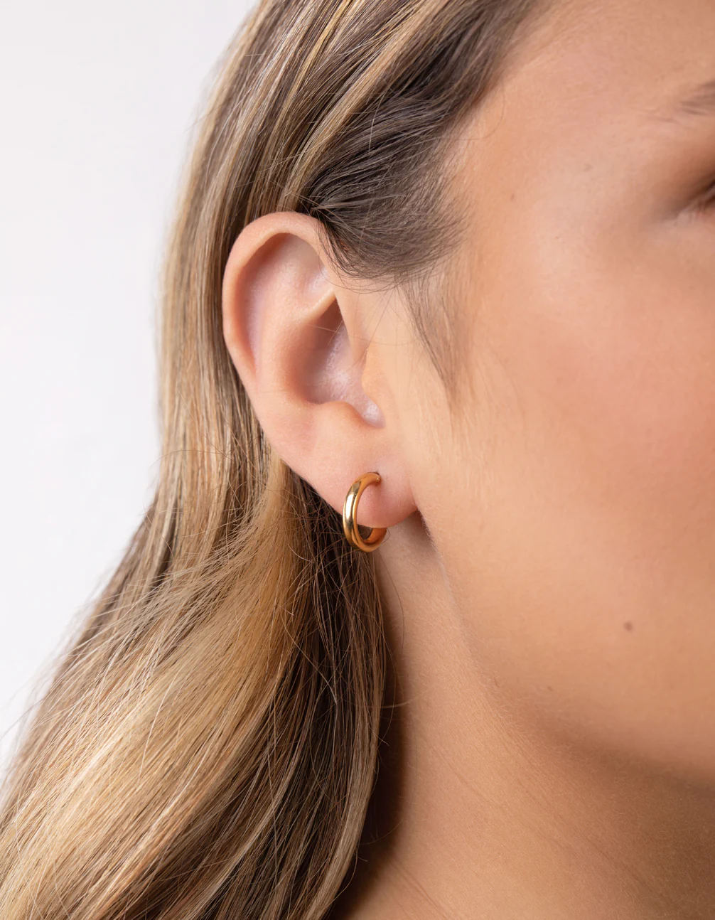 Gold Plated Sterling Silver Large Huggie Earrings - Image 6