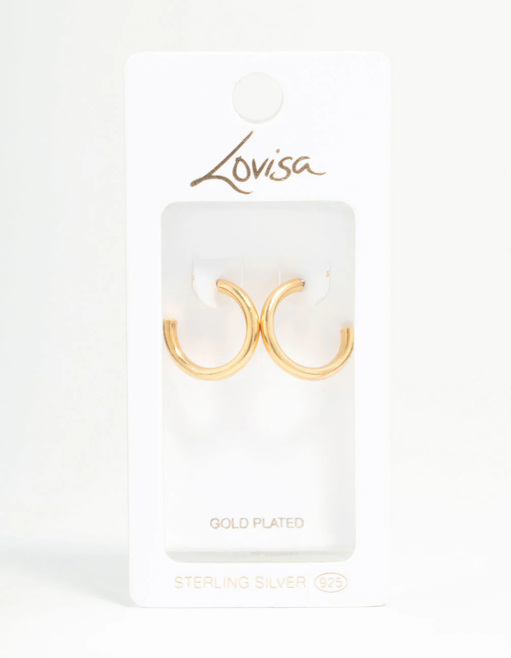 Gold Plated Sterling Silver Chubby Hoop Earrings - Image 4