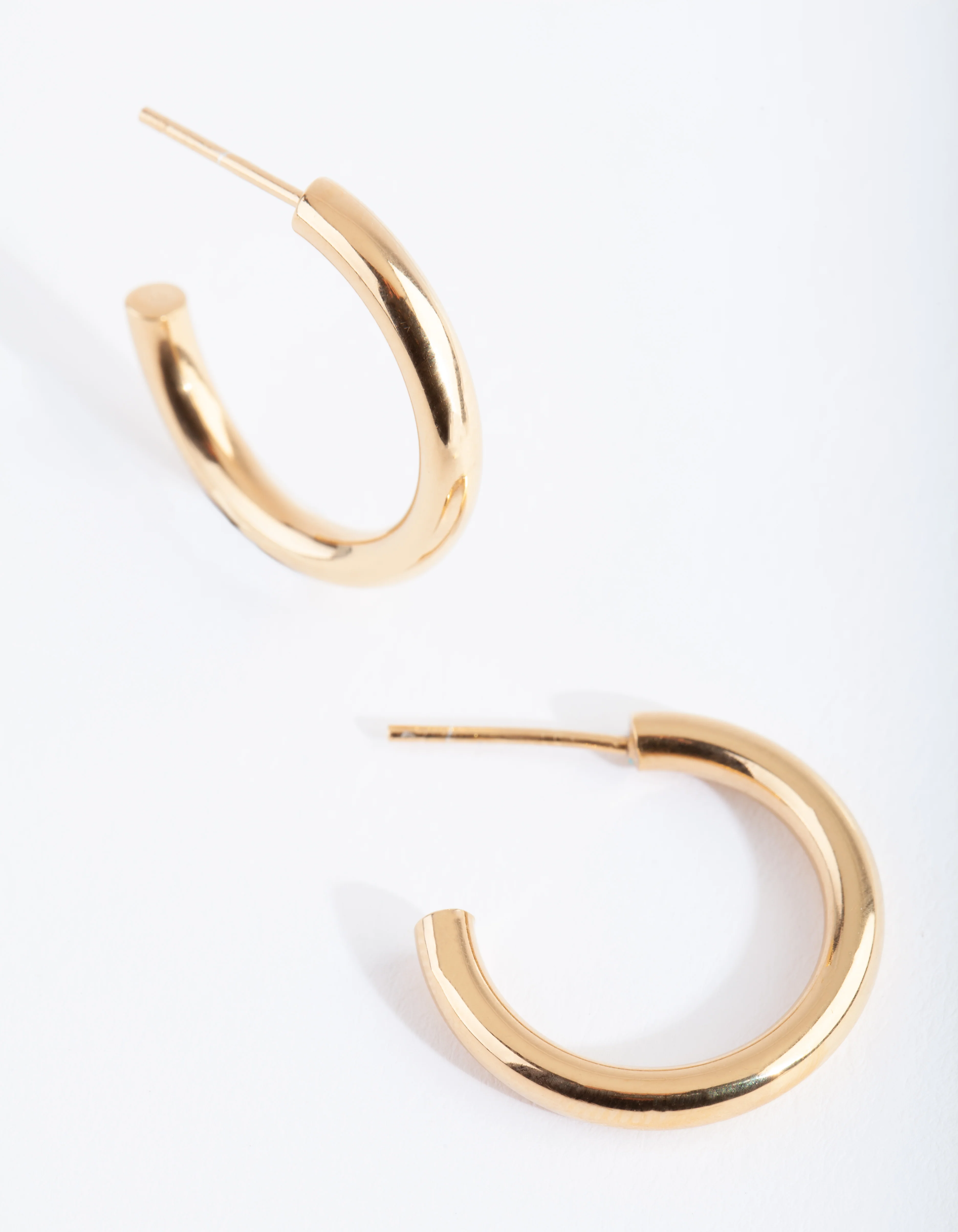 Gold Plated Sterling Silver Chubby Hoop Earrings - Image 6