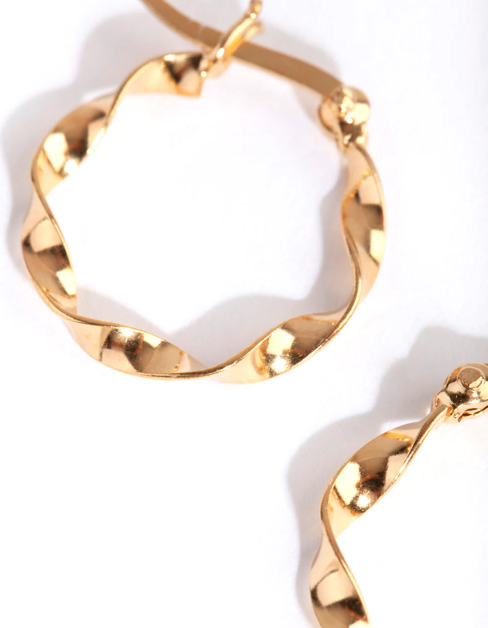 Gold Plated Sterling Silver 15mm Twist Hoop Earrings - Image 4