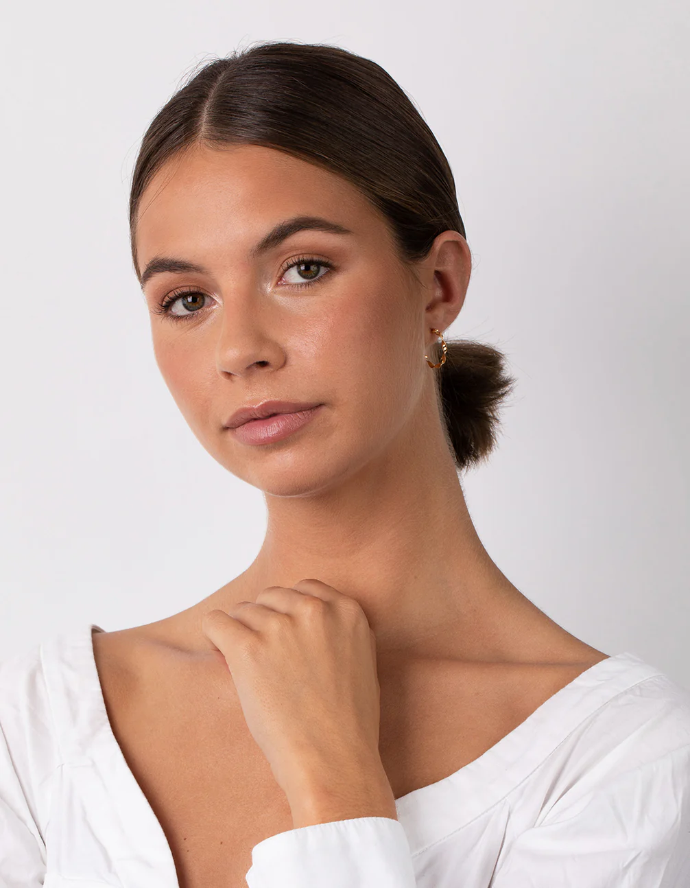 Gold Plated Sterling Silver 15mm Twist Hoop Earrings - Image 5