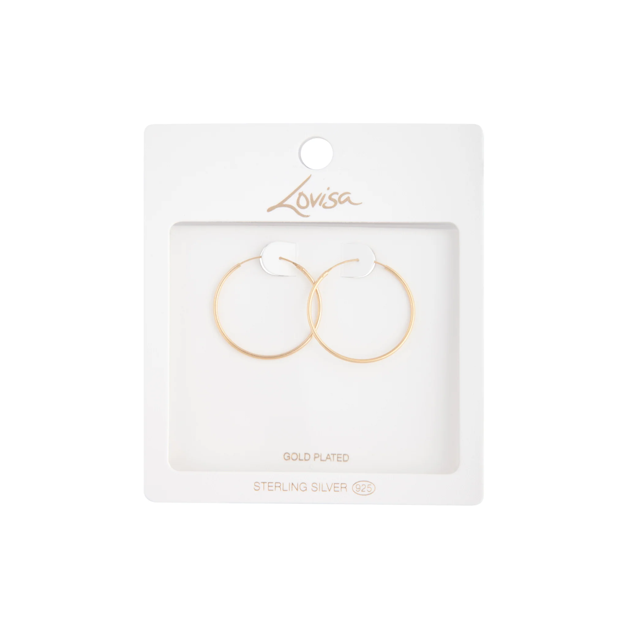 Gold Plated Sterling Silver Classic 30mm Hoop - Image 2