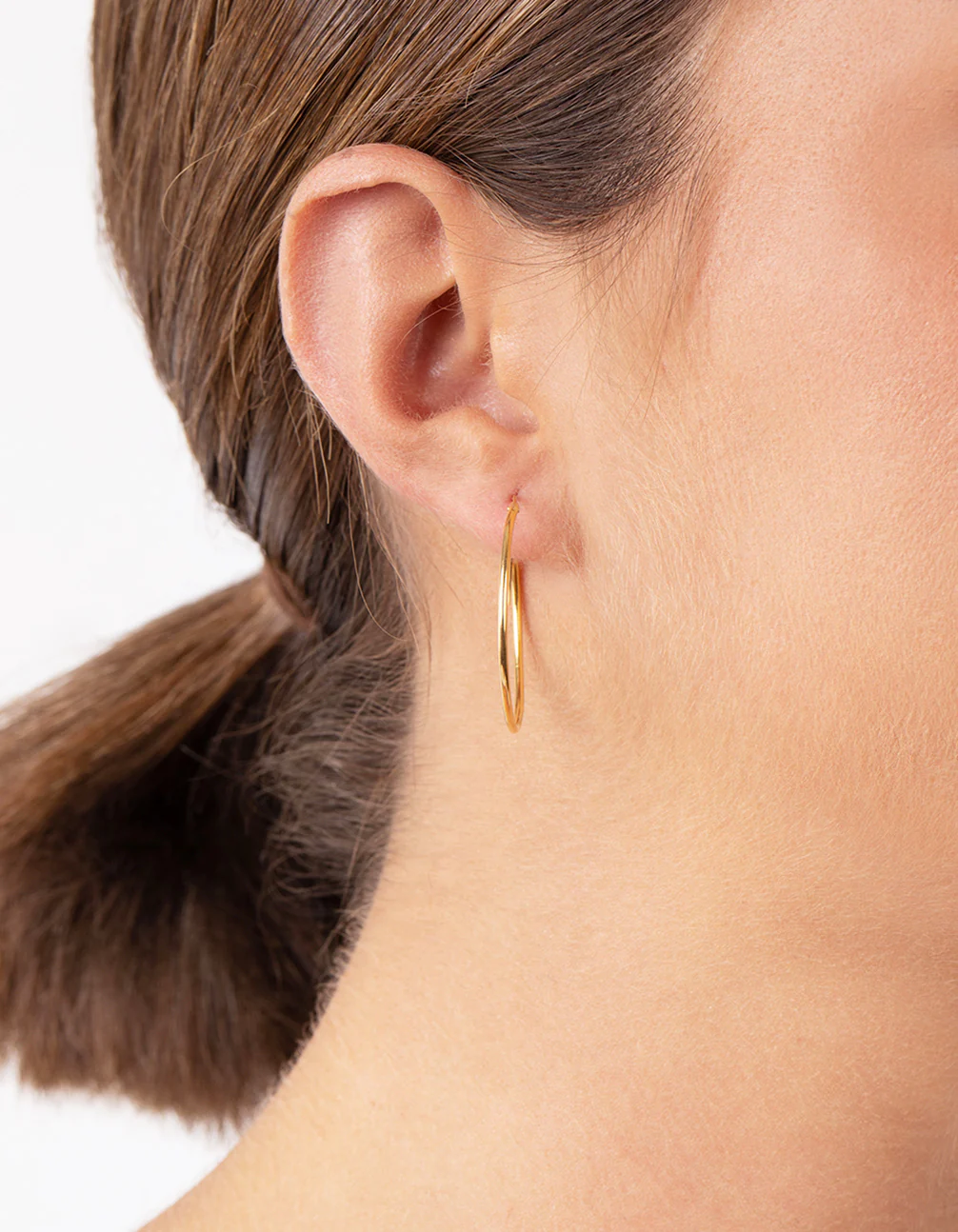 Gold Plated Sterling Silver Classic 30mm Hoop - Image 3