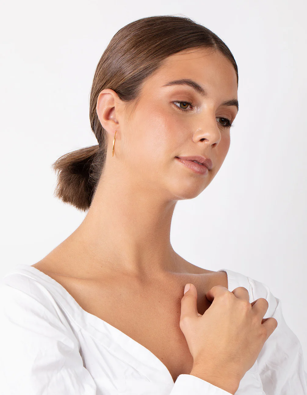 Gold Plated Sterling Silver Classic 30mm Hoop - Image 5