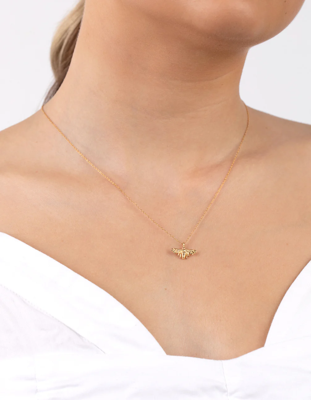Gold Plated Sterling Silver Bee Necklace - Image 3