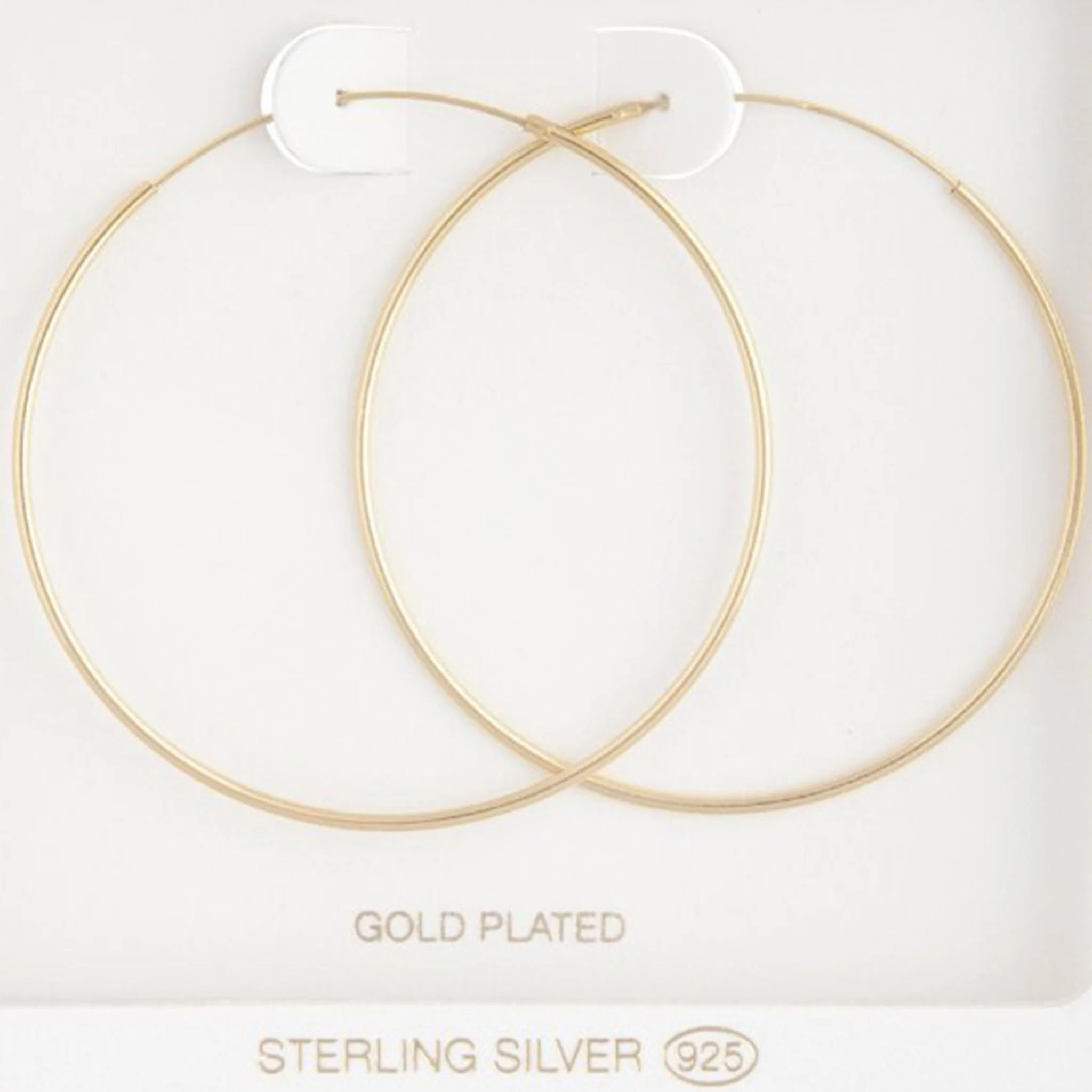 Gold Plated Sterling Silver 50mm Hoop - Image 3