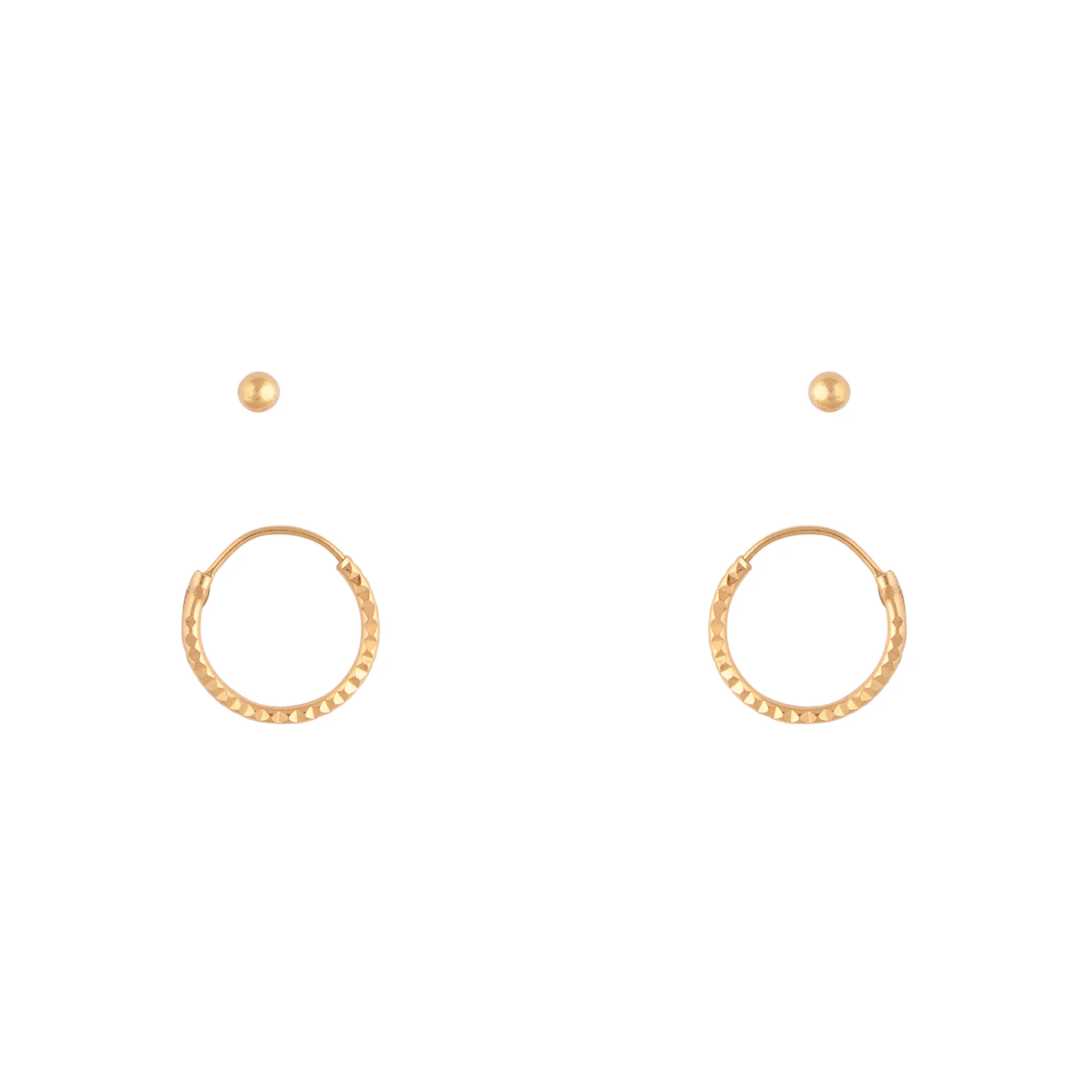 Gold Plated Sterling Silver Stud & Hoop Pack - Image 3