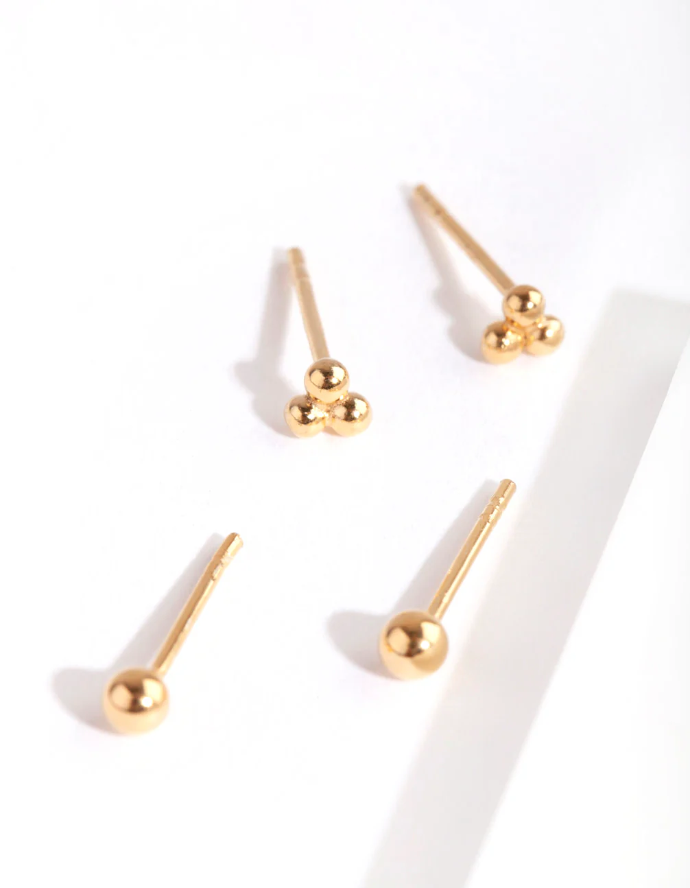 Gold Plated Sterling Silver Ball Cluster Pack Earring - Image 3