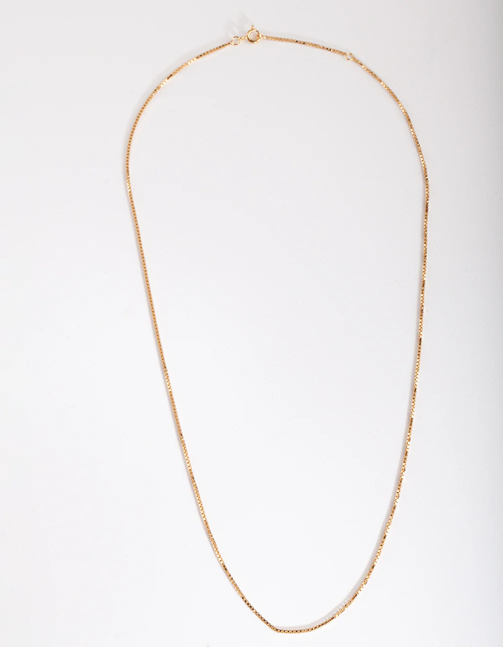 Gold Plated Sterling Silver Box Chain Necklace - Image 2