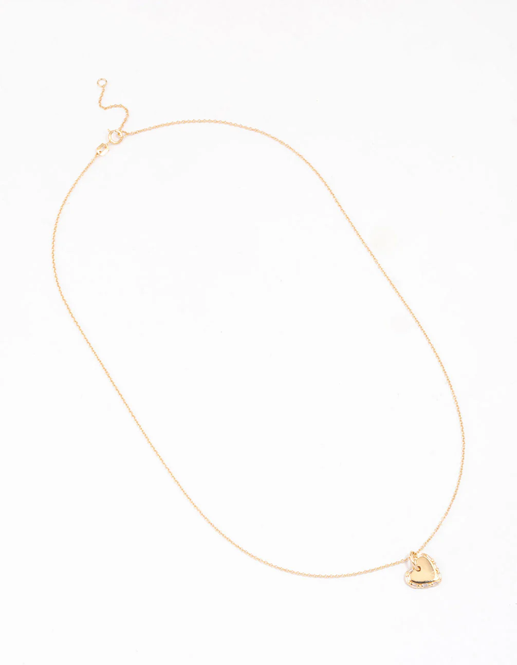 Gold Plated Sterling Silver Baguette Heart Necklace - Image 2