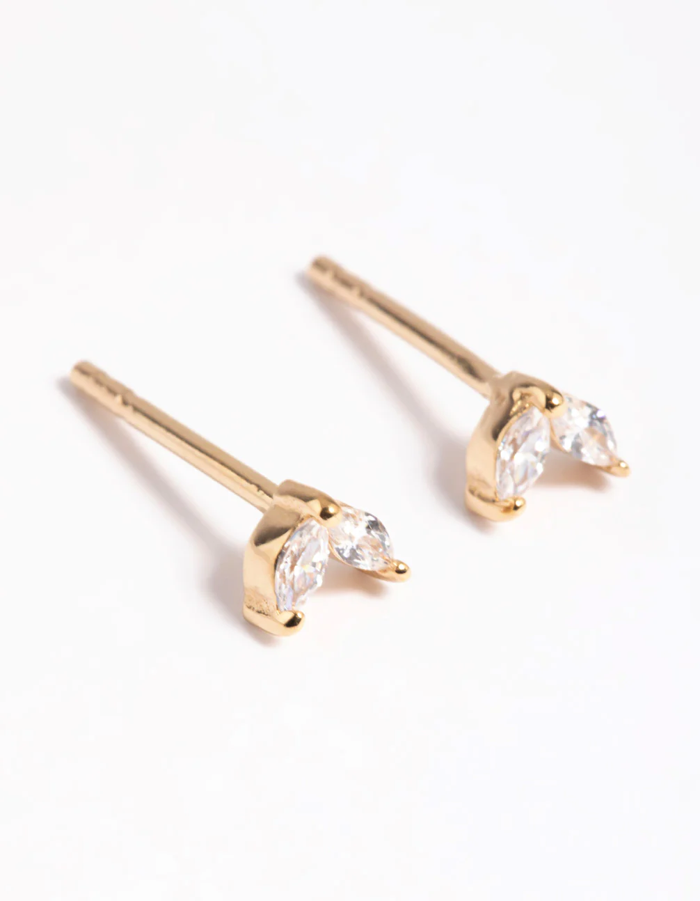 Gold Plated Sterling Silver Dolphin Tale Stud Earrings - Image 3