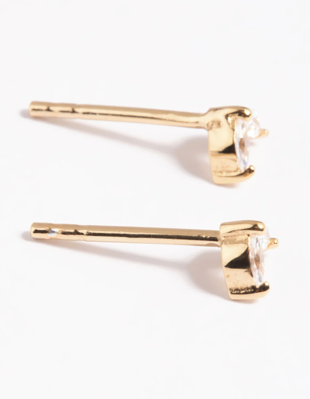 Gold Plated Sterling Silver Dolphin Tale Stud Earrings - Image 4
