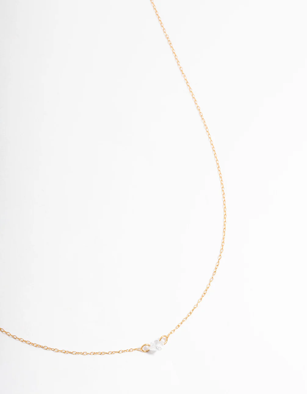 Gold Plated Sterling Silver Cubic Zirconia Floating Heart Necklace - Image 2
