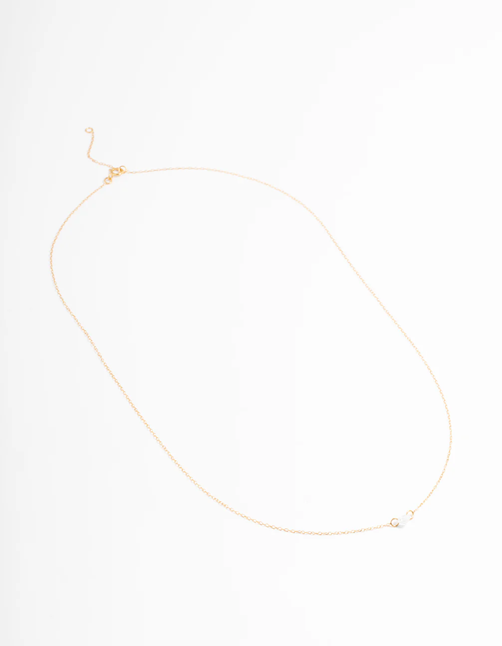 Gold Plated Sterling Silver Cubic Zirconia Floating Heart Necklace - Image 3