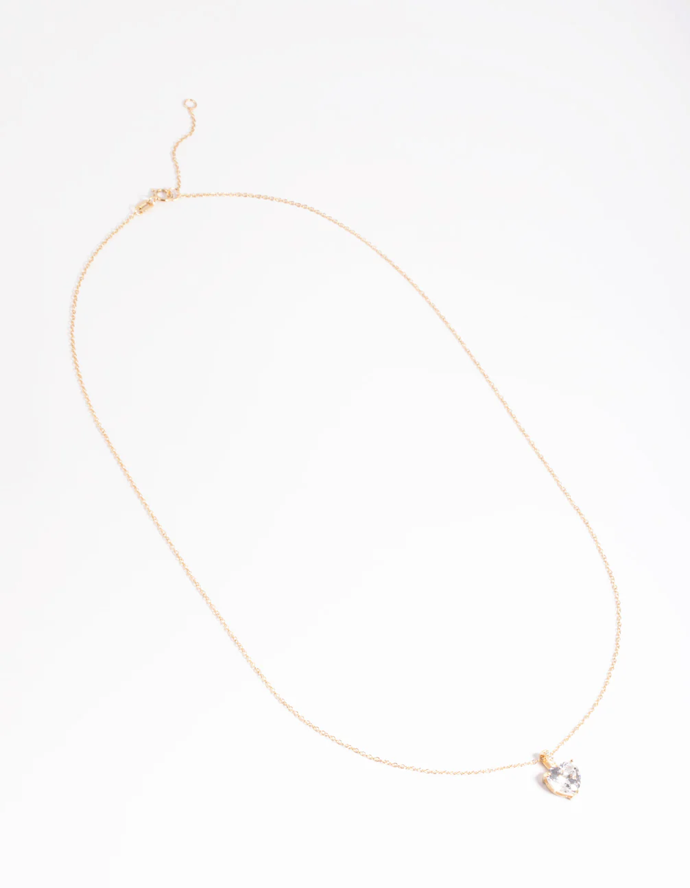 Gold Plated Sterling Silver Cubic Zirconia Heart Necklace - Image 3