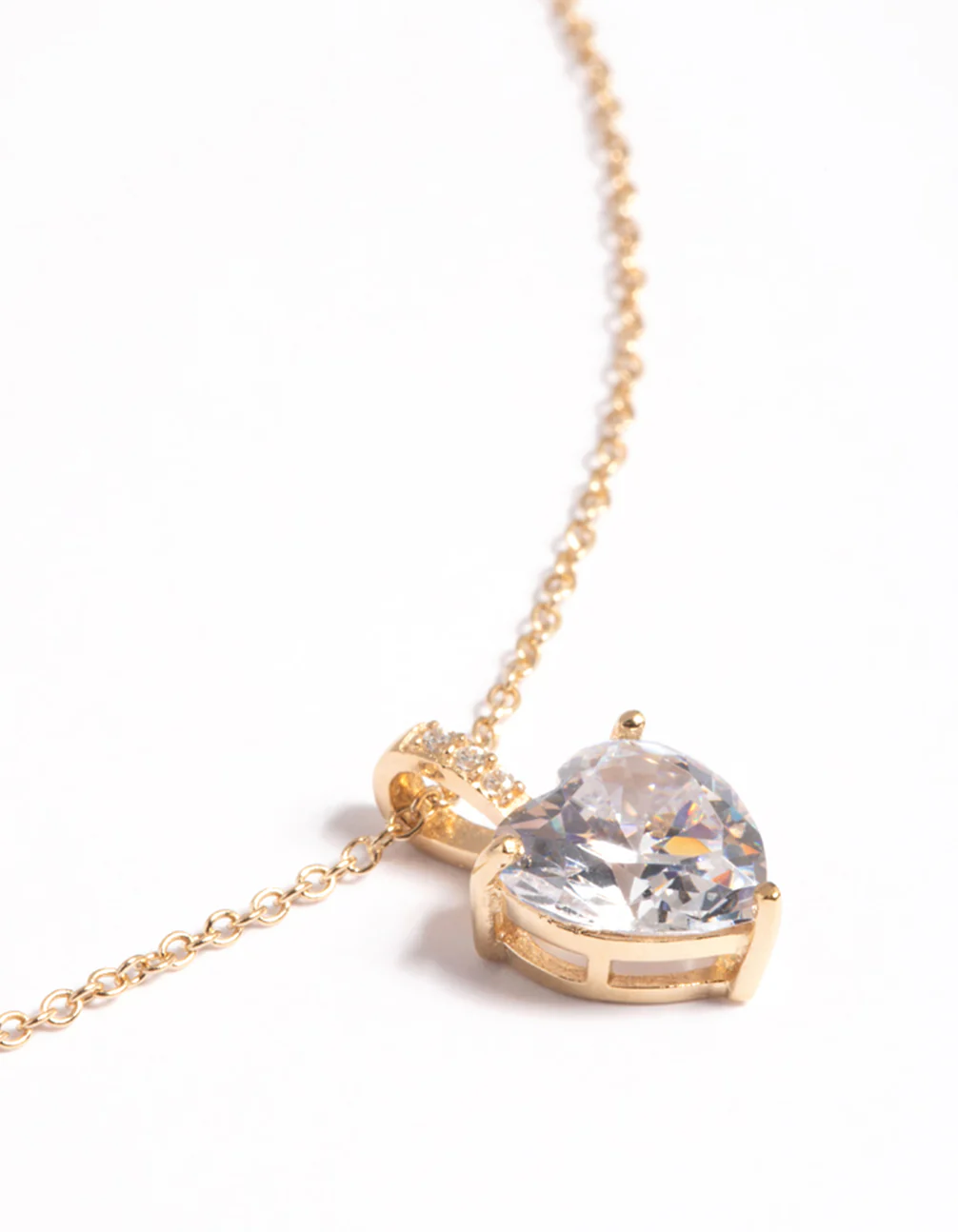 Gold Plated Sterling Silver Cubic Zirconia Heart Necklace - Image 4