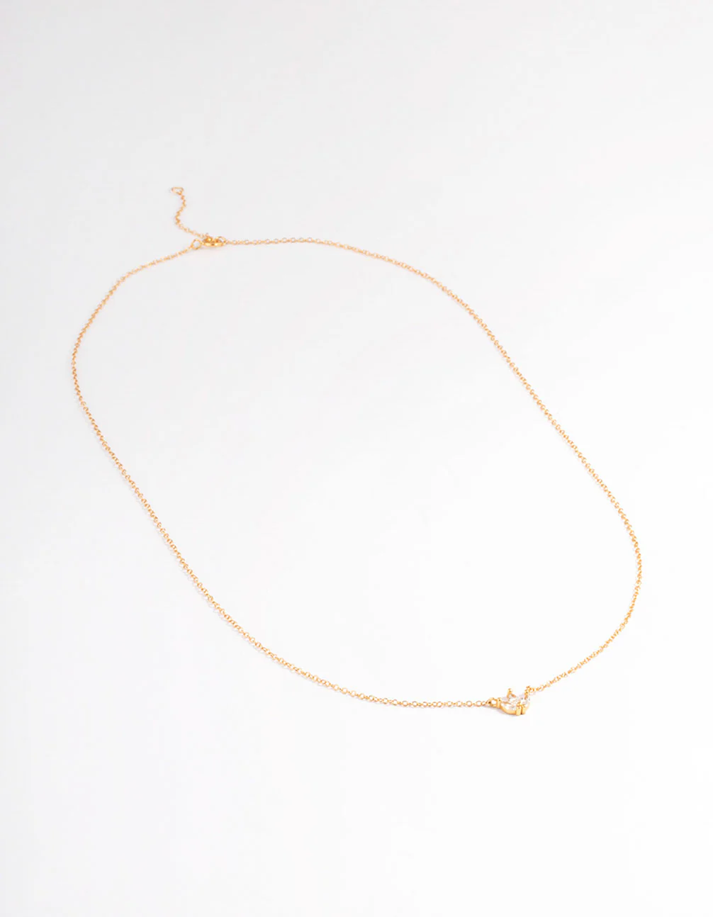 Gold Plated Sterling Silver Cubic Zirconia Marquise Trio Necklace - Image 3
