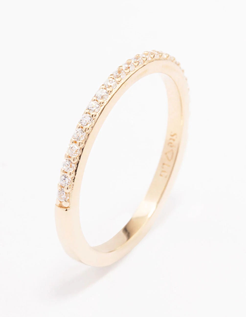 Gold Plated Sterling Silver Cubic Zirconia Pave Ring - Image 2