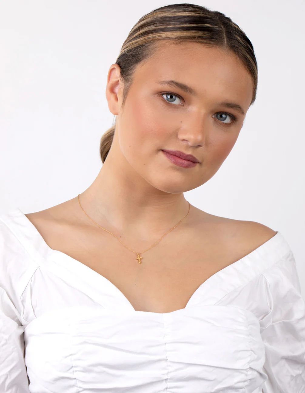 Gold Plated Sterling Silver Cross Necklace - Image 6
