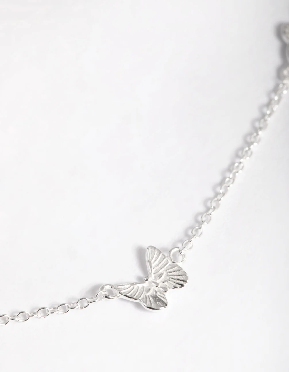 Gold Plated Sterling Silver Etched Butterfly Necklace - Image 4