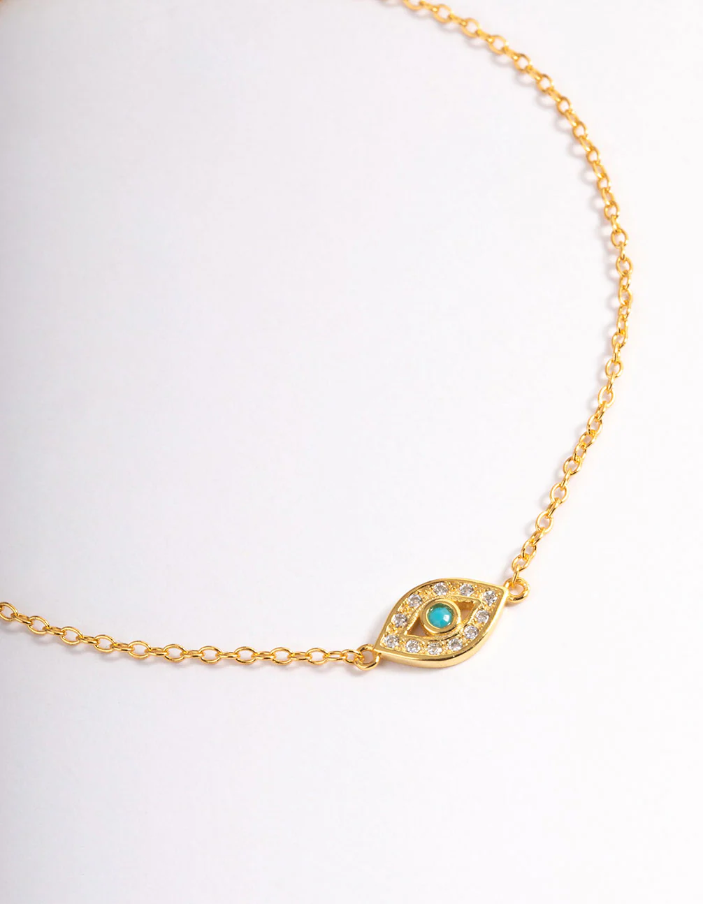 Gold Plated Sterling Silver Evil Eye Bracelet - Image 2