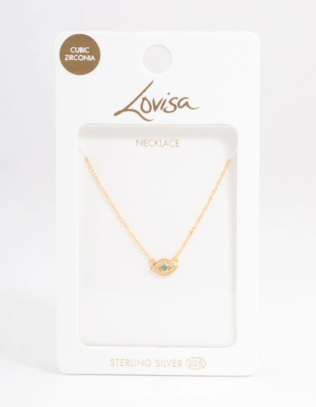 Gold Plated Sterling Silver Evil Eye Necklace - Image 3