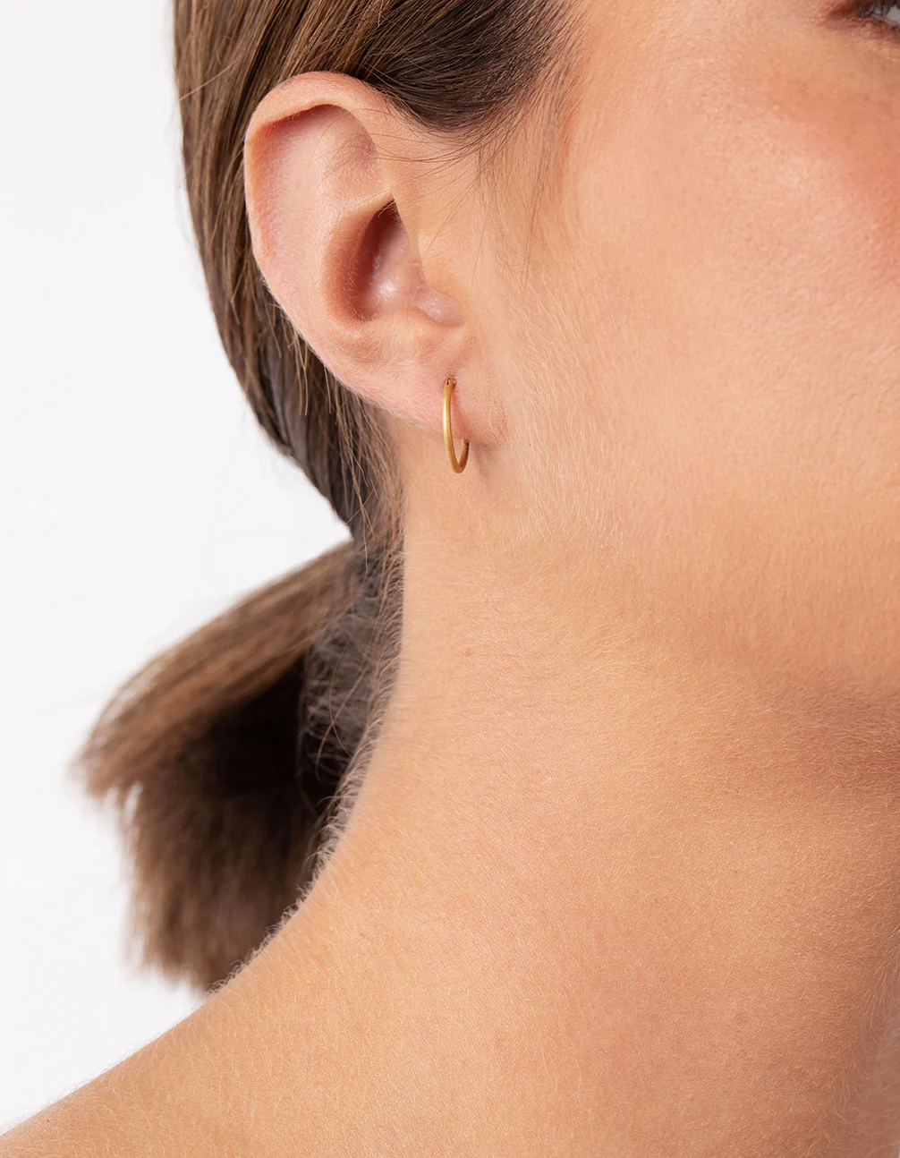 Gold Plated Sterling Silver Mix Texture Hoop Pack Earring - Image 2