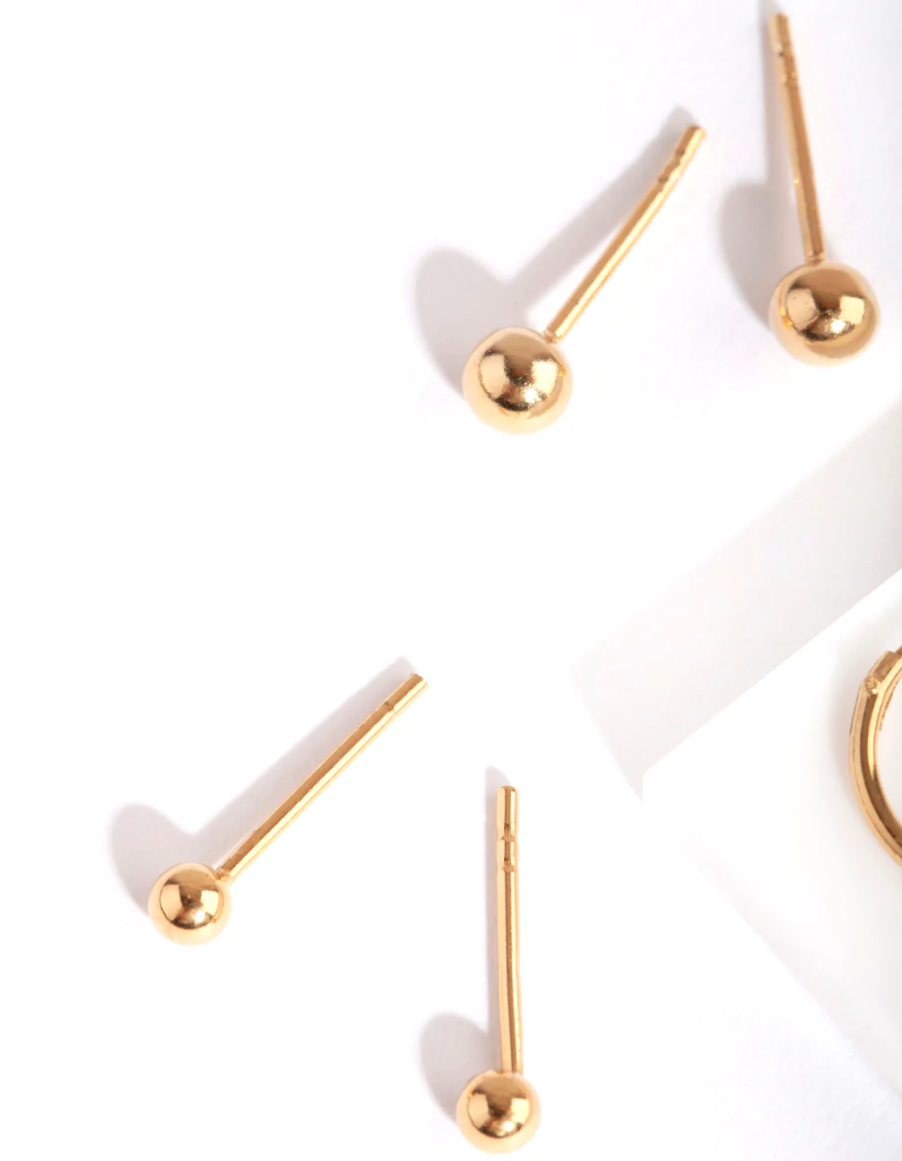 Gold Plated Sterling Silver Mini Studs & Hoop Earring Pack - Image 3