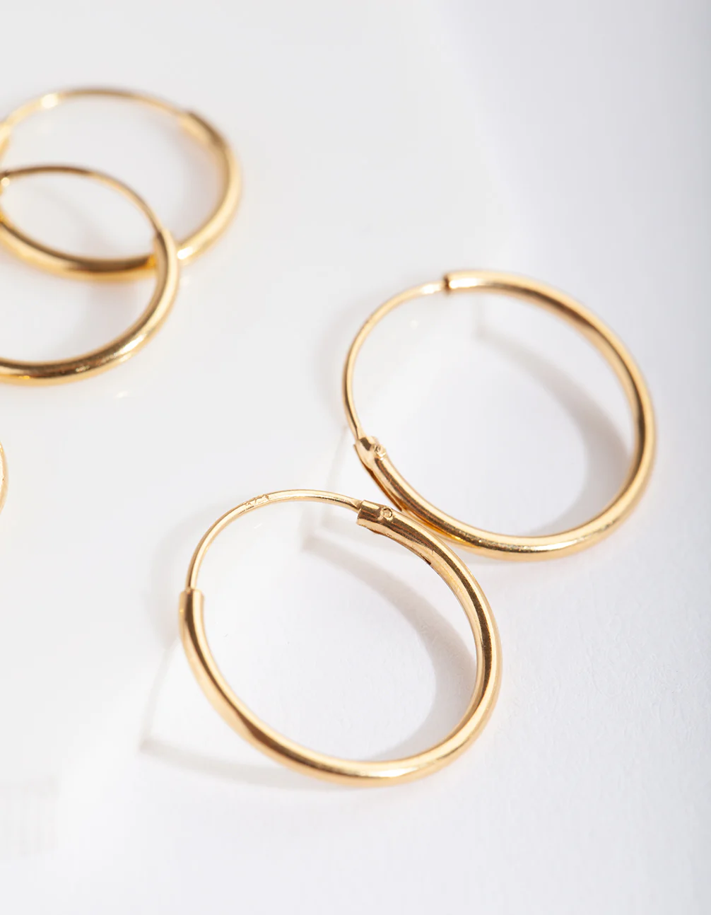 Gold Plated Sterling Silver Classic Hoop Earring Pack - Image 3