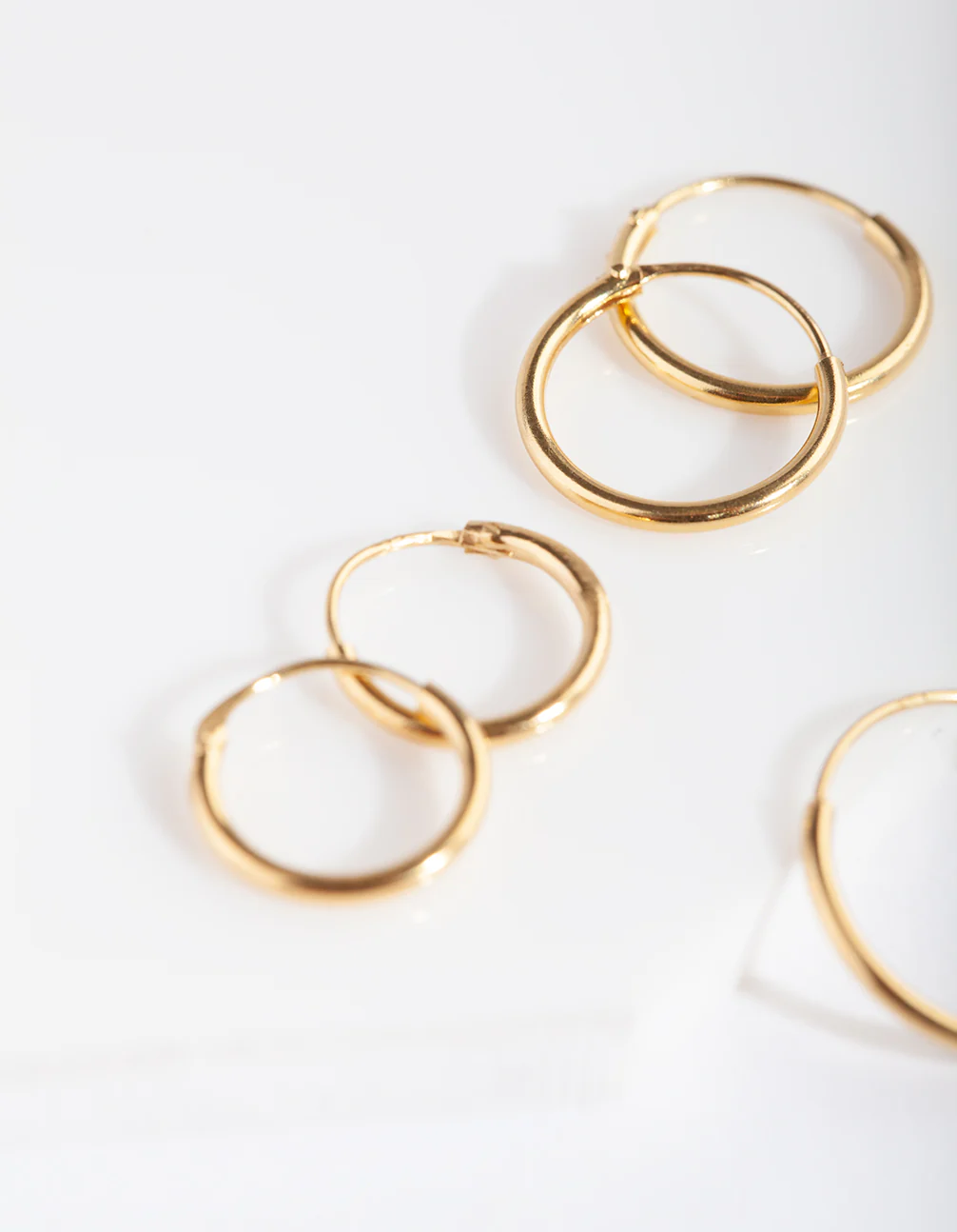 Gold Plated Sterling Silver Classic Hoop Earring Pack - Image 4
