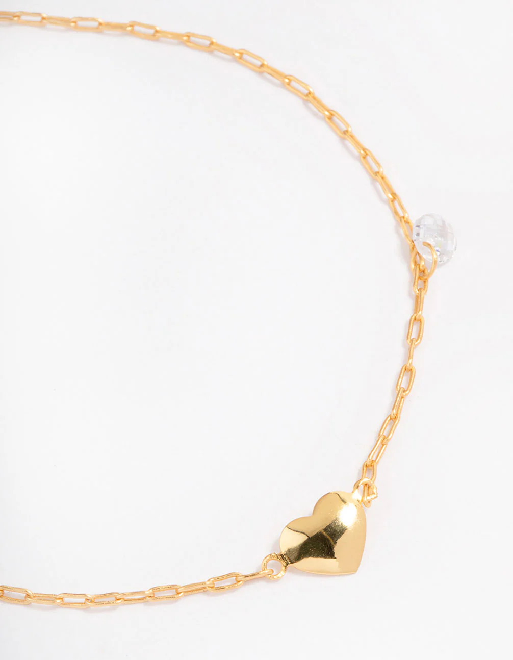Gold Plated Sterling Silver Heart & Charm Bracelet - Image 2