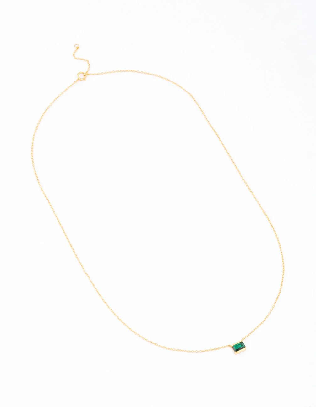 Gold Plated Sterling Silver Horizon Emerald Cut Necklace - Image 2