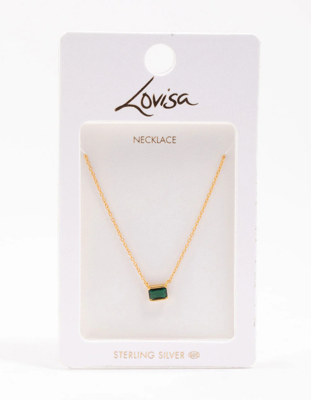 Gold Plated Sterling Silver Horizon Emerald Cut Necklace - Image 4