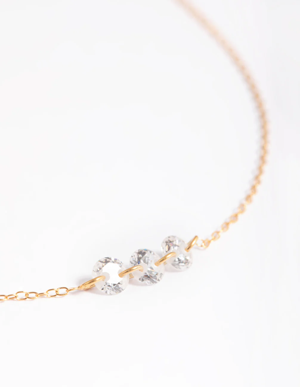 Gold Plated Sterling Silver Crystal Necklace - Image 4