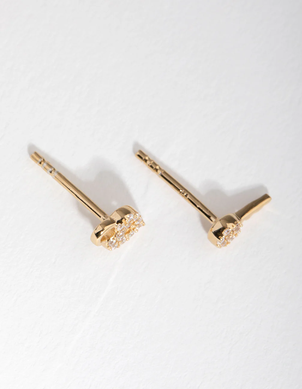 Gold Plated Sterling Silver Lock & Key Stud Earrings - Image 4