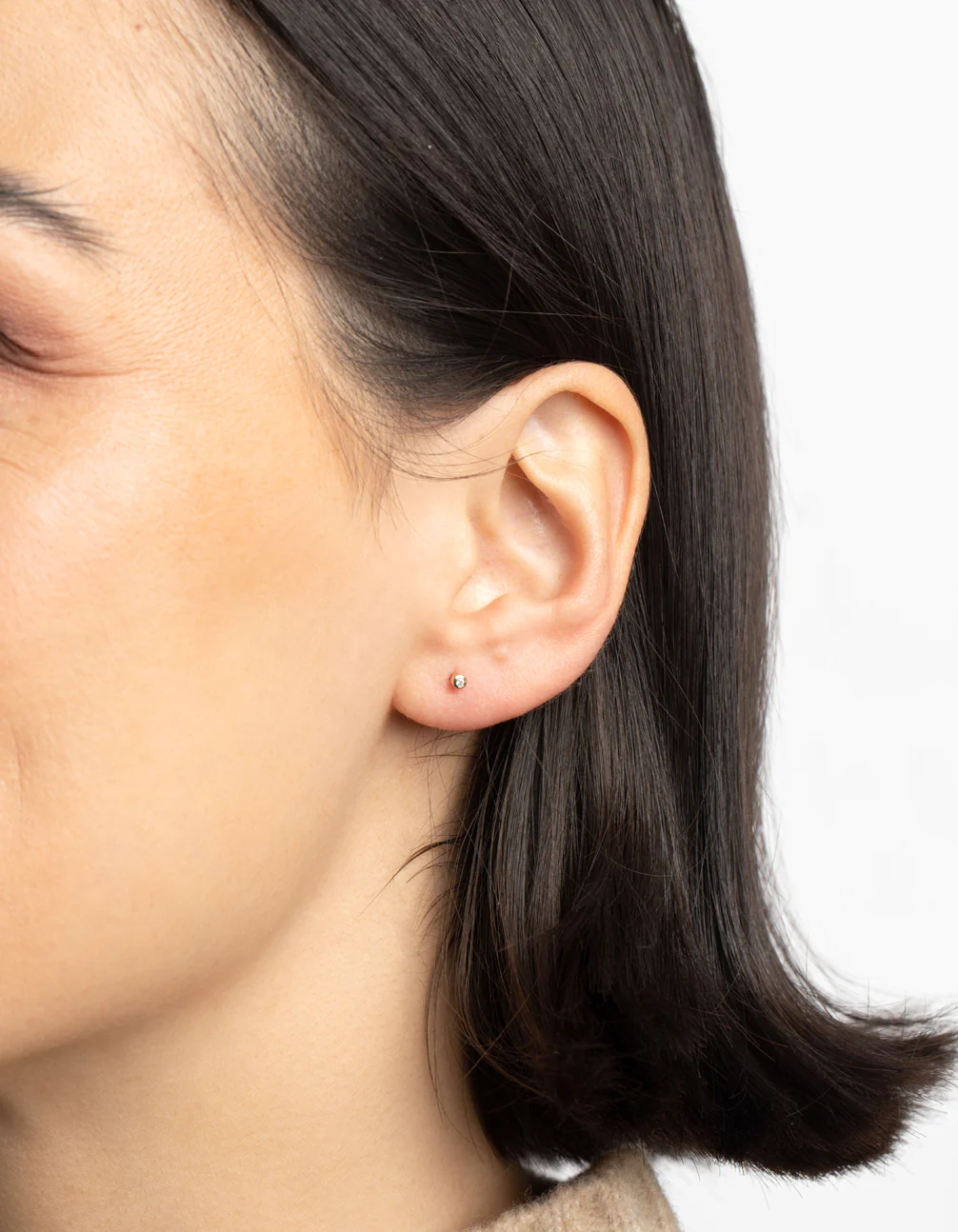 Gold Plated Sterling Silver Micro Stud Earrings - Image 2