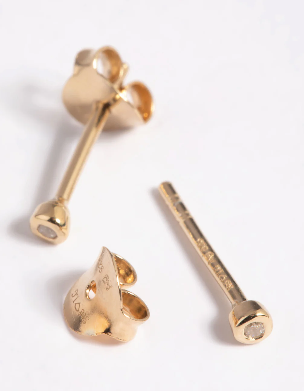 Gold Plated Sterling Silver Micro Stud Earrings - Image 4