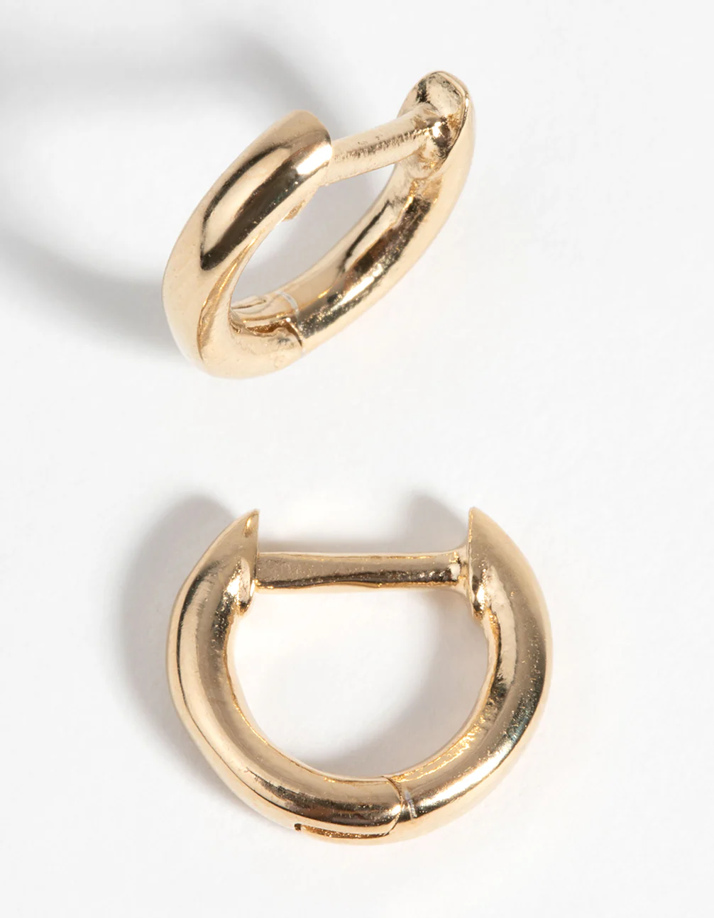 Gold Plated Sterling Silver Huggie Hoop Earrings - Image 4
