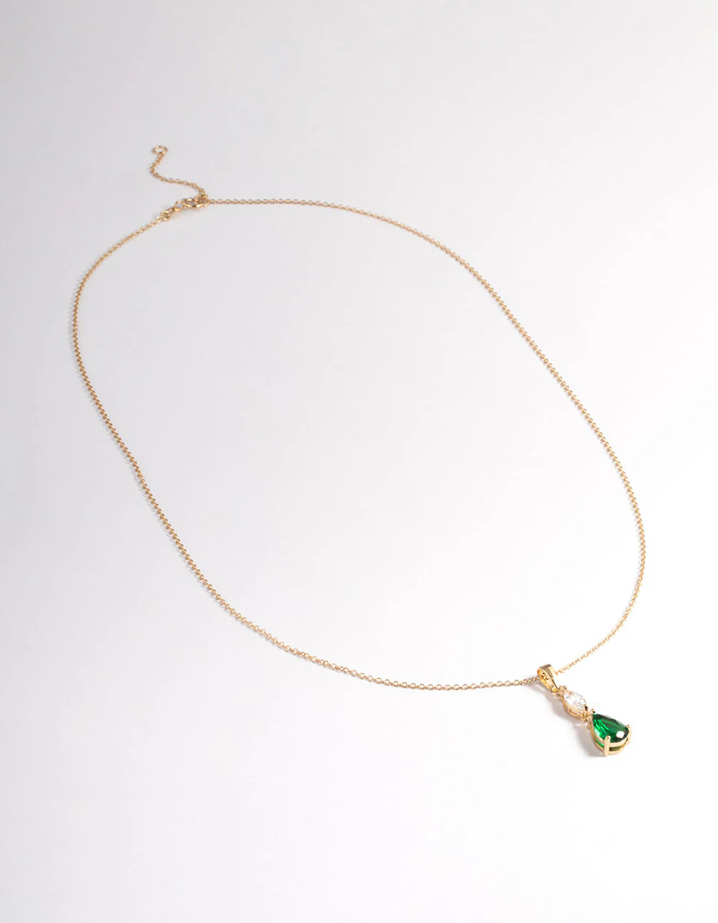 Gold Plated Sterling Silver Marquise & Pear Pendant Necklace - Image 2