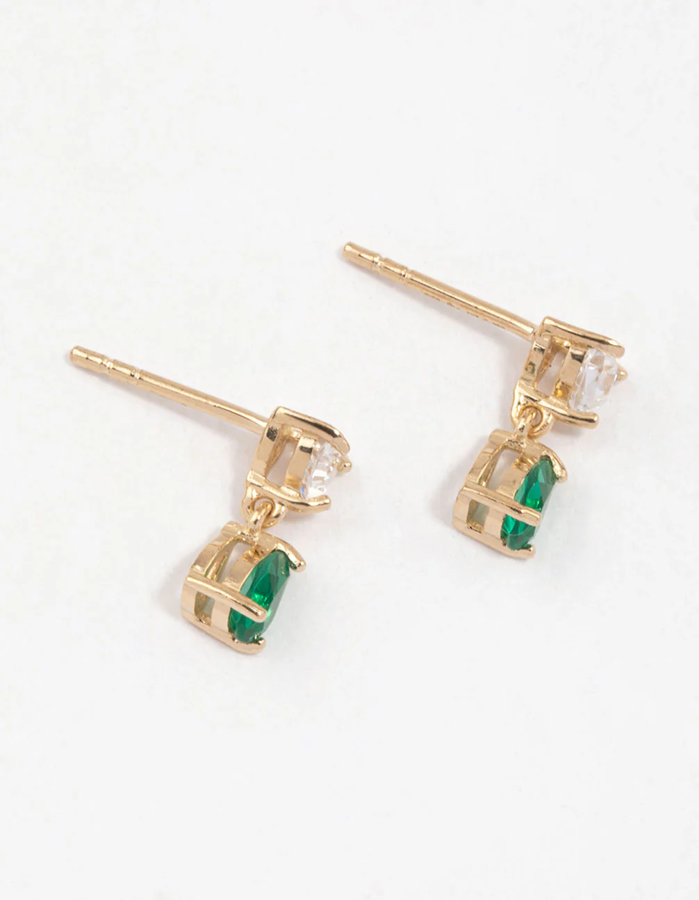 Gold Plated Sterling Silver Cubic Zirconia Pear Drop Earrings - Image 2