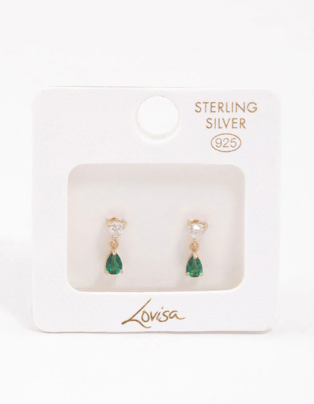 Gold Plated Sterling Silver Cubic Zirconia Pear Drop Earrings - Image 3