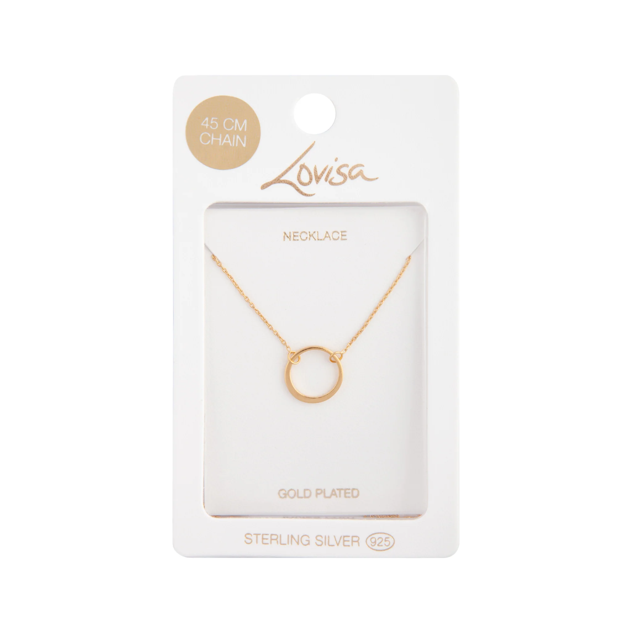 Gold Plated Sterling Silver Open Circle Pendant Necklace - Image 2