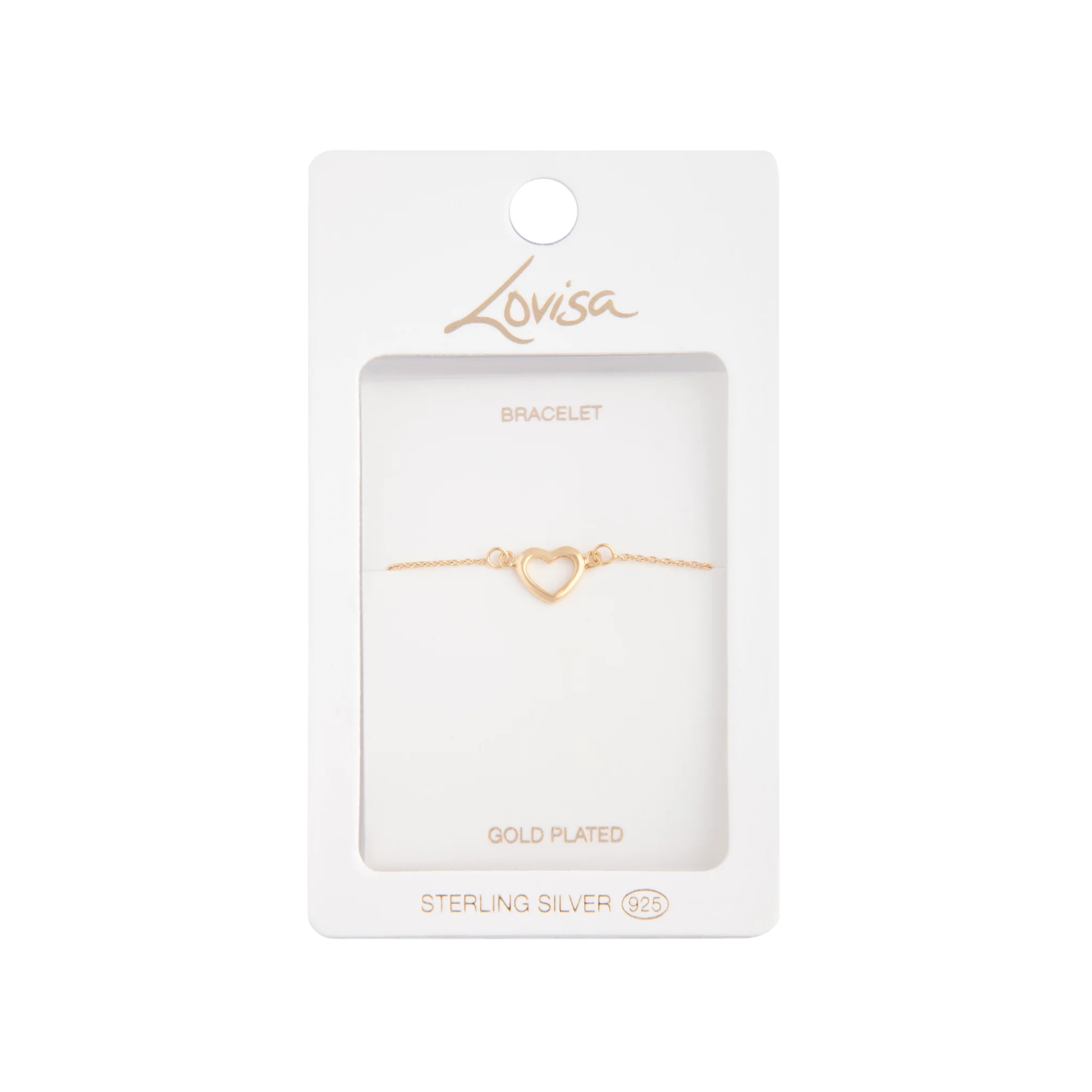 Gold Plated Cut Out Fine Heart Bracelet