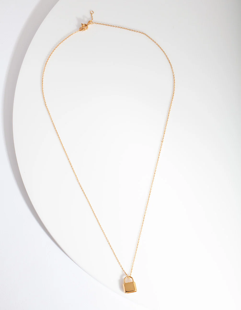 Gold Plated Sterling Silver Padlock Necklace - Image 4