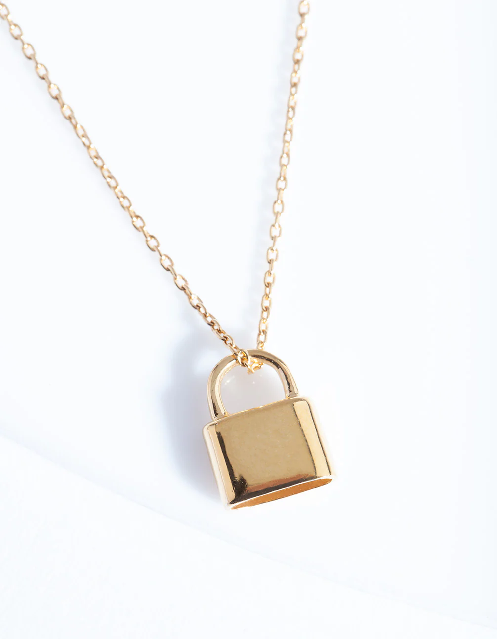 Gold Plated Sterling Silver Padlock Necklace - Image 5